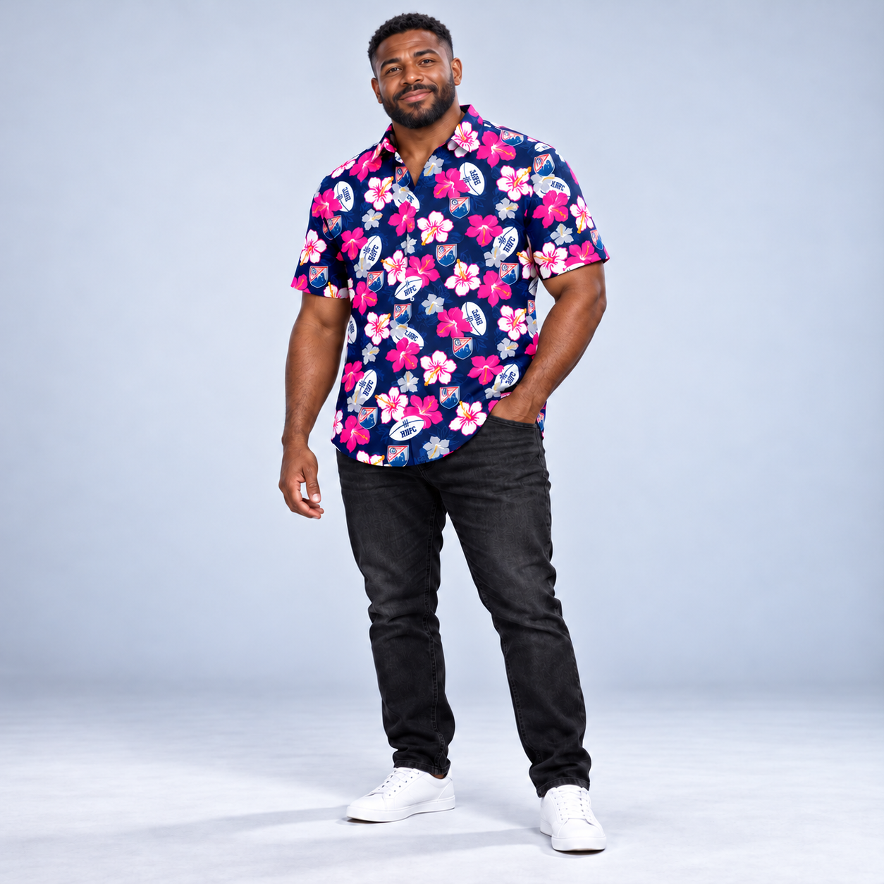 Harrisburg Legacy Men's Cut Hawaiian Shirt - Pink