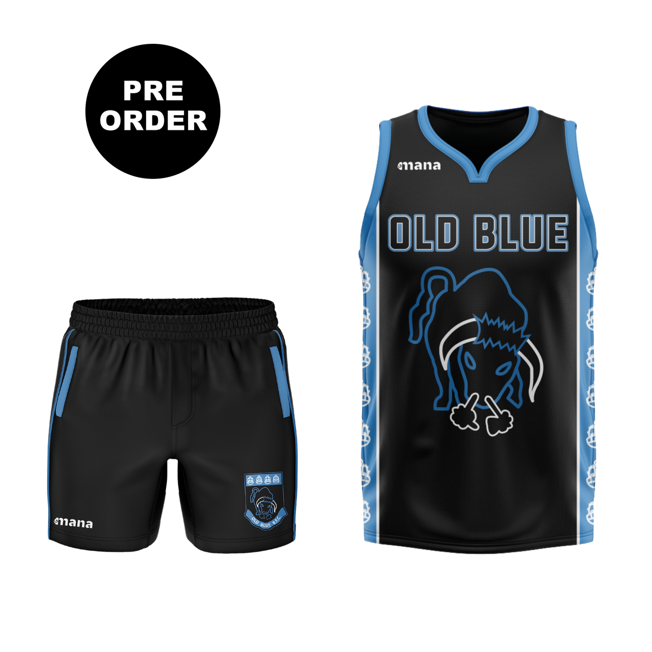 Old Blue NBA Style Jersey and Gym Shorts Bundle