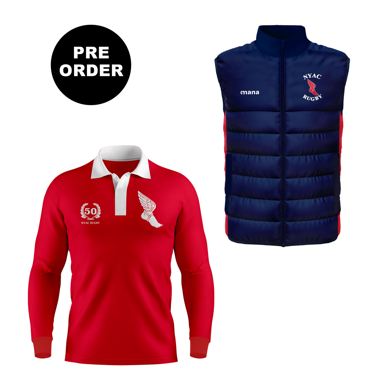 NYAC Classic Rugby Jersey and Puffer Vest Bundle